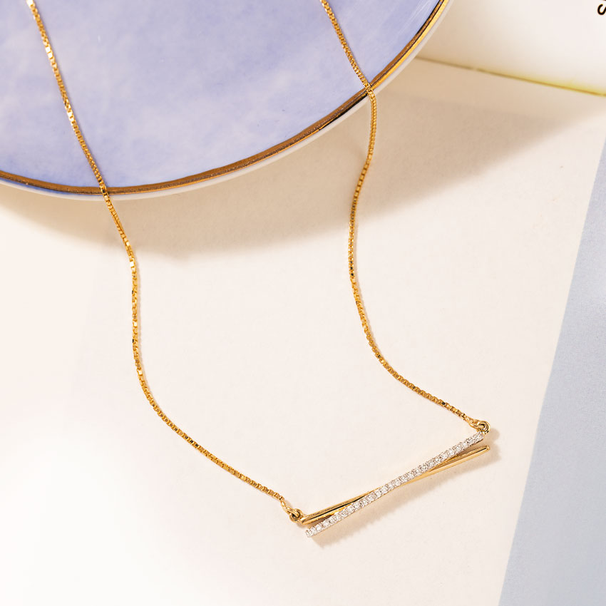 Amore Bar Diamond Necklace, view 3