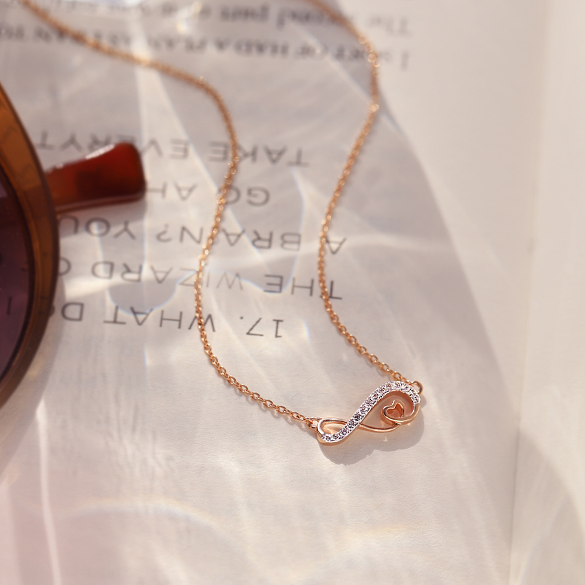 Amoura Infinity Diamond Necklace, view 3