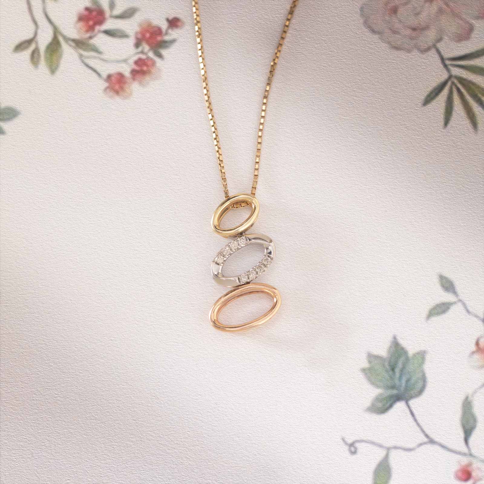 Audrey Oval Diamond Necklace, view 3