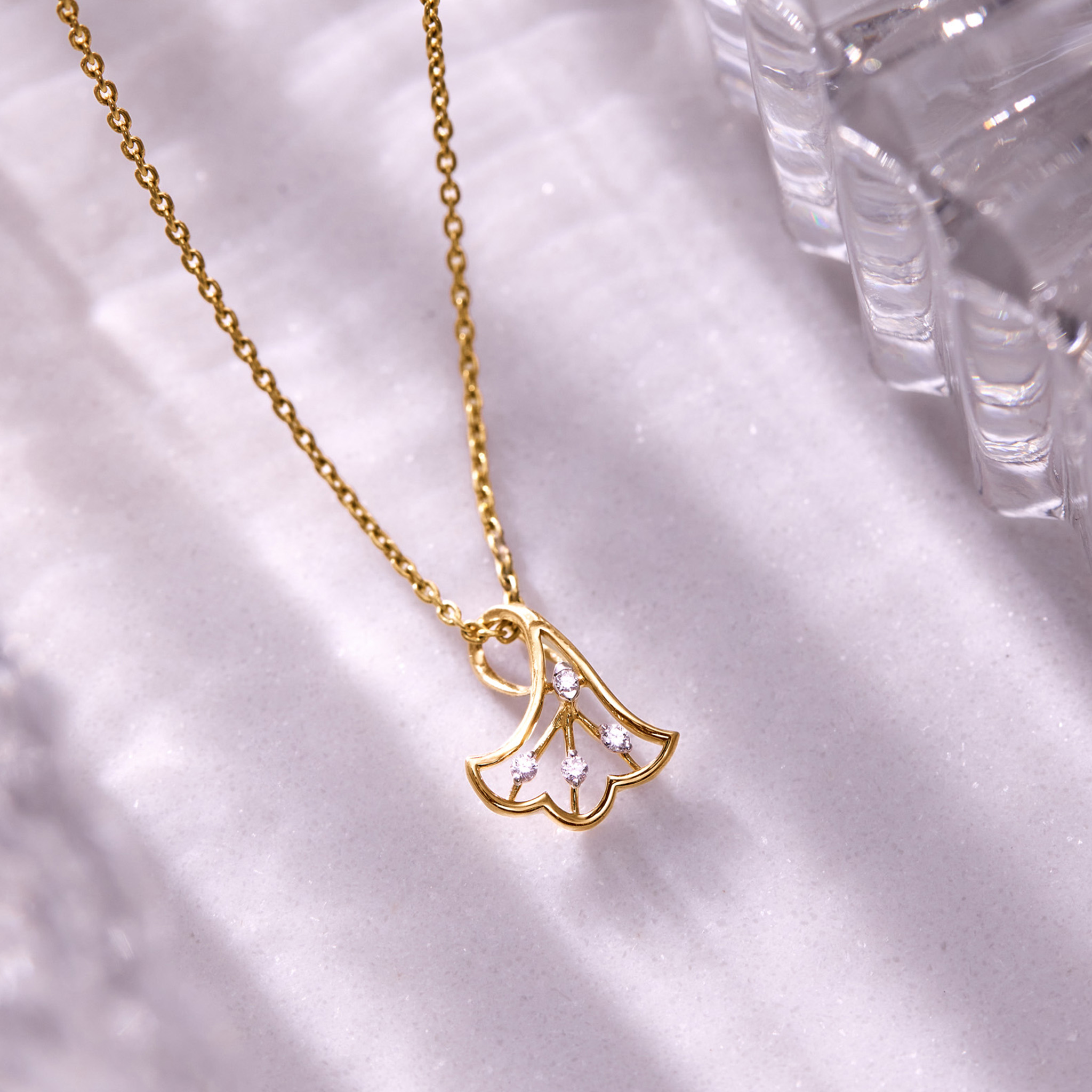 Bluebell Bliss 9KT Diamond Pendant, view 3