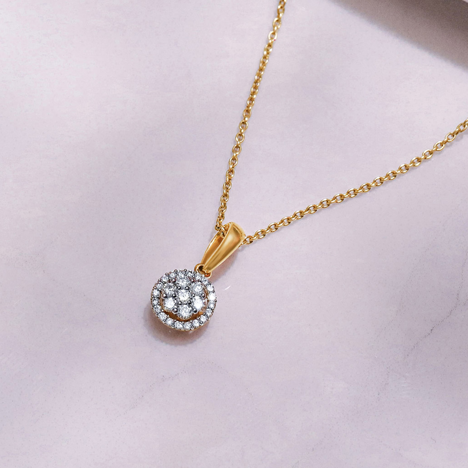 Carol Seven Stone Diamond Pendant, view 3
