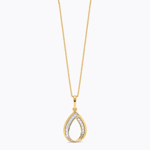 Pear Glint 9KT Diamond Pendant