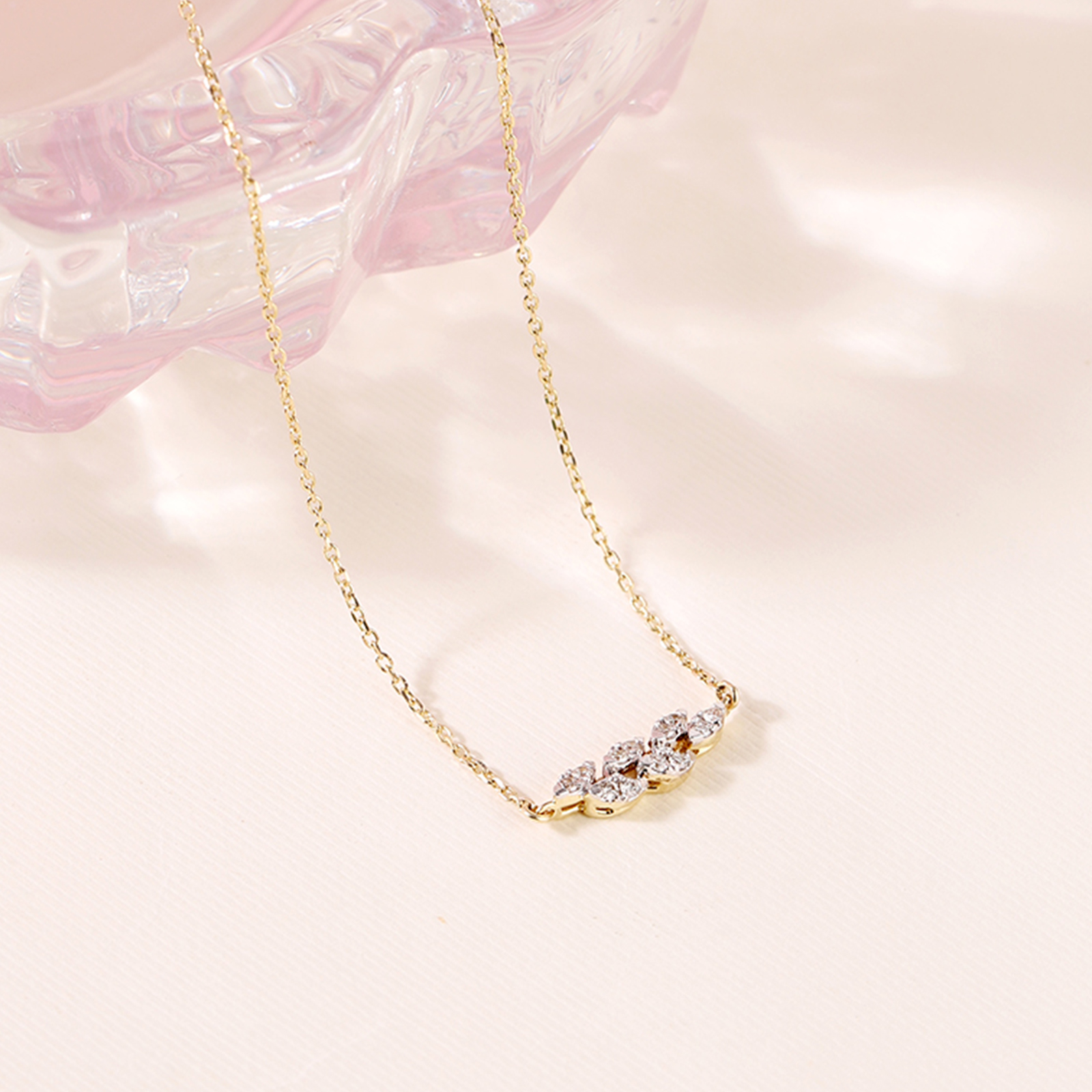 Petals Cluster Diamond Necklace, view 3