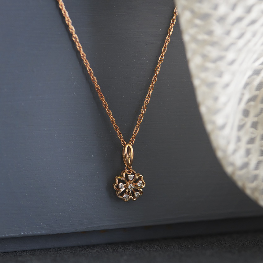 Pretty Petals Diamond Pendant, view 3