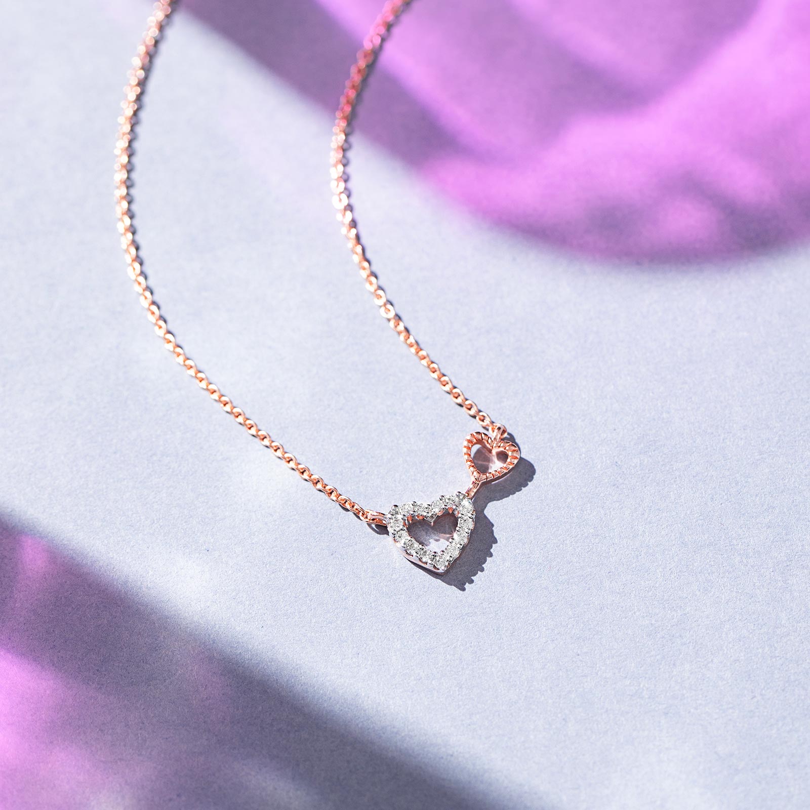 Twin Flames Diamond Necklace, view 3